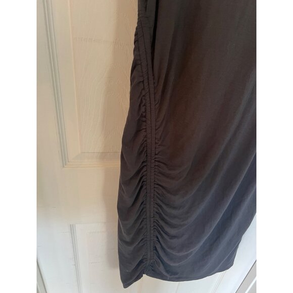 Athleta Side Rushed Grey Sleeveless Midi Length Dress Size Medium Tall - Picture 2 of 9